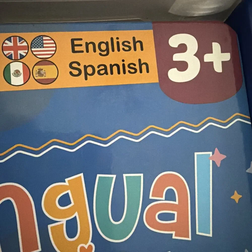 GUFINO Bilingual Toys Bilingual Word English/Spanish Book Tested Works